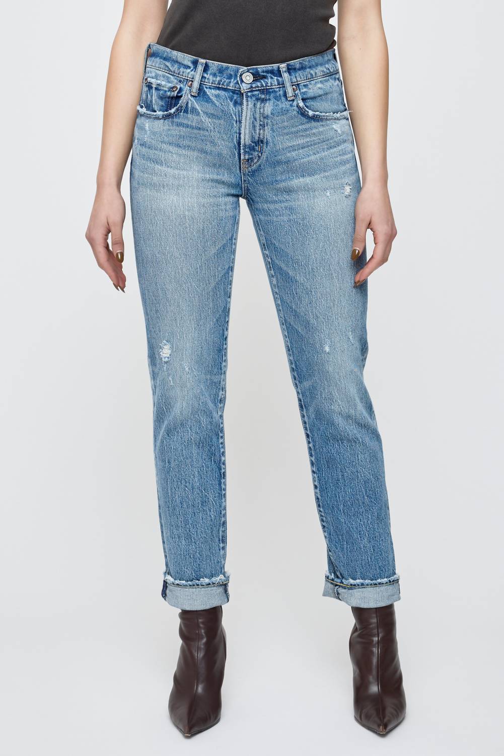 

Farmingdale Slim Straight Джинсы в светло-голубом цвете Moussy