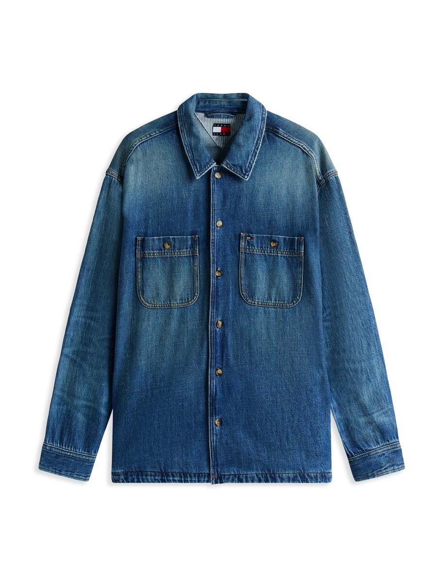 

Рубашка на пуговицах классического кроя Tommy Jeans, синий деним