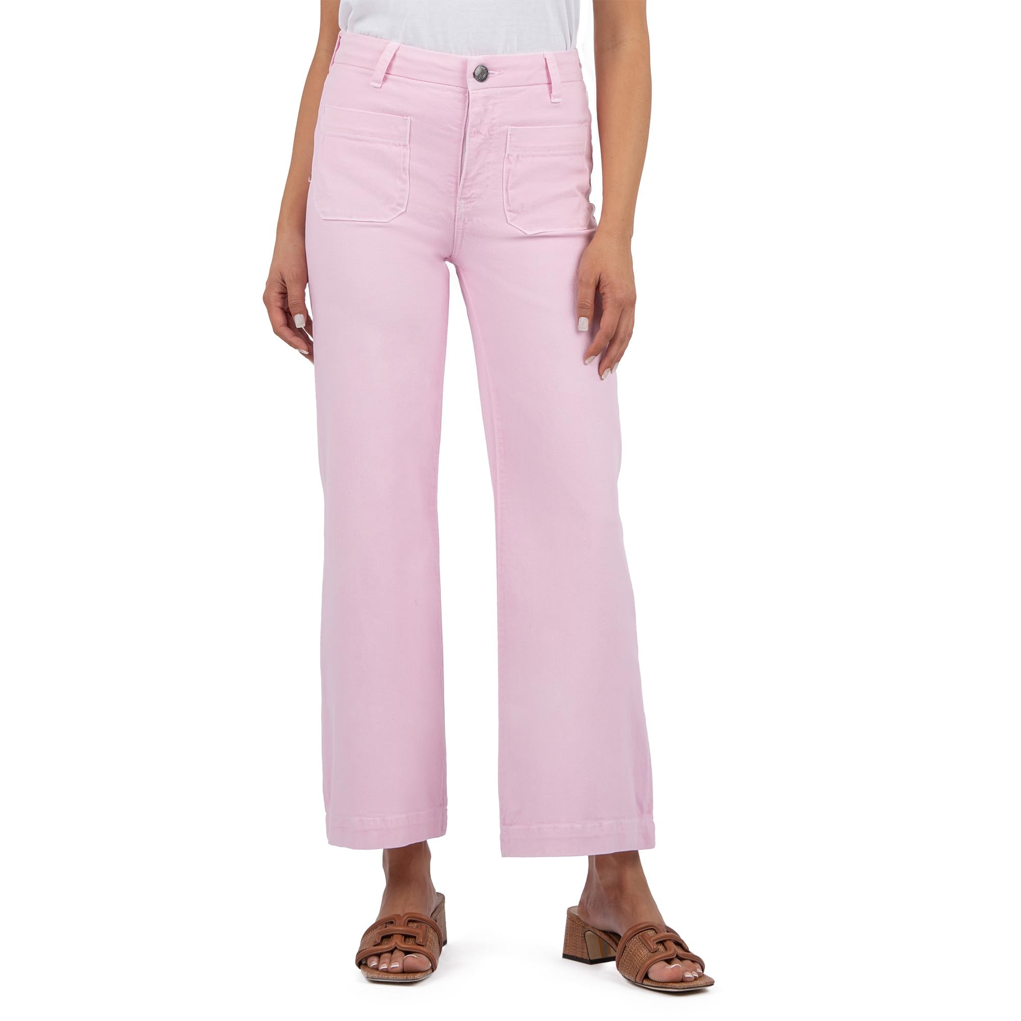 

Джинсы KUT from the Kloth Meg High Rise Wide Leg W Patch Pockets Regular Hem, French Pink