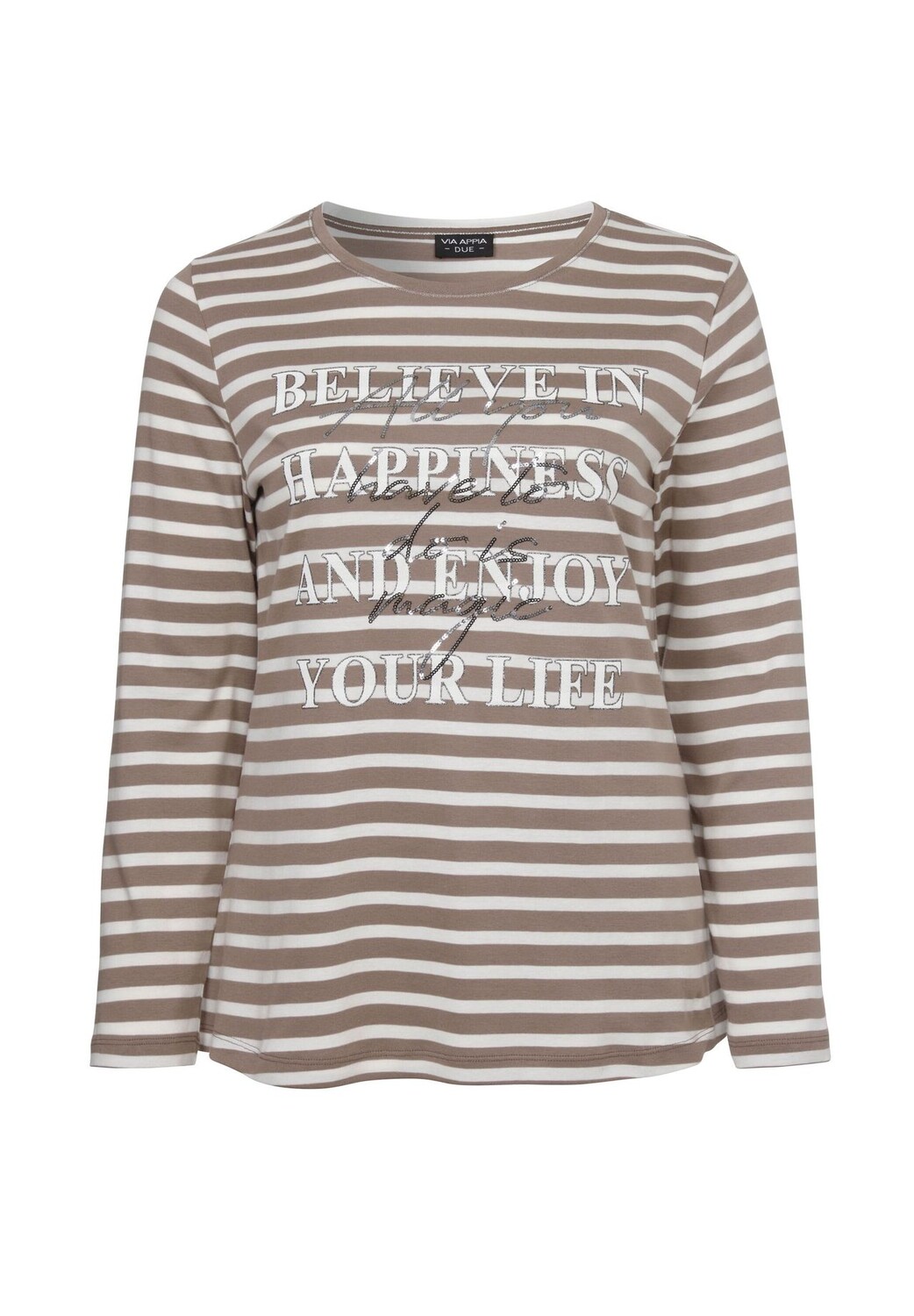 

Рубашка с длинными рукавами Модная рубашка с длинными рукавами и пайетками Via Appia -Due-, цвет Toffee Ecru