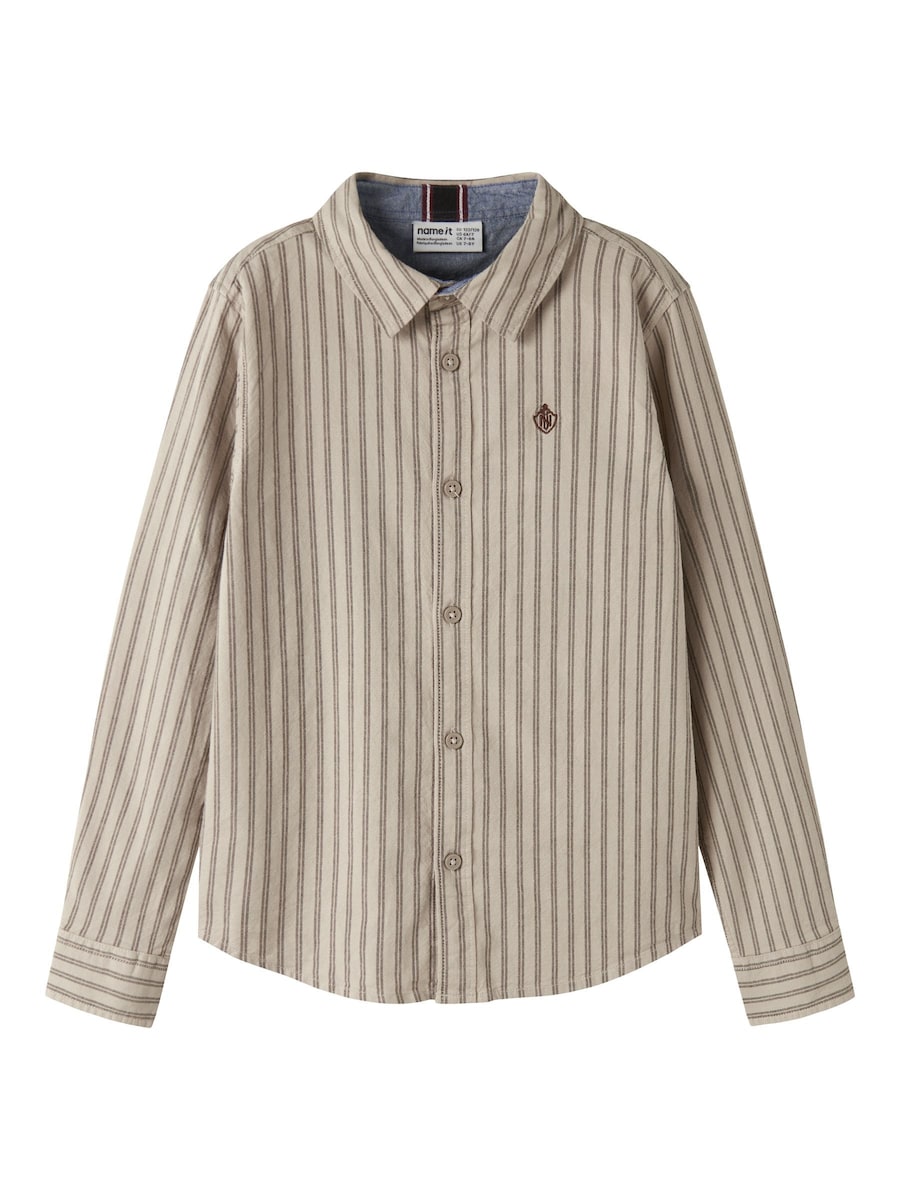 

Рубашка на пуговицах классического кроя NAME IT, бежевый/темно-бежевый