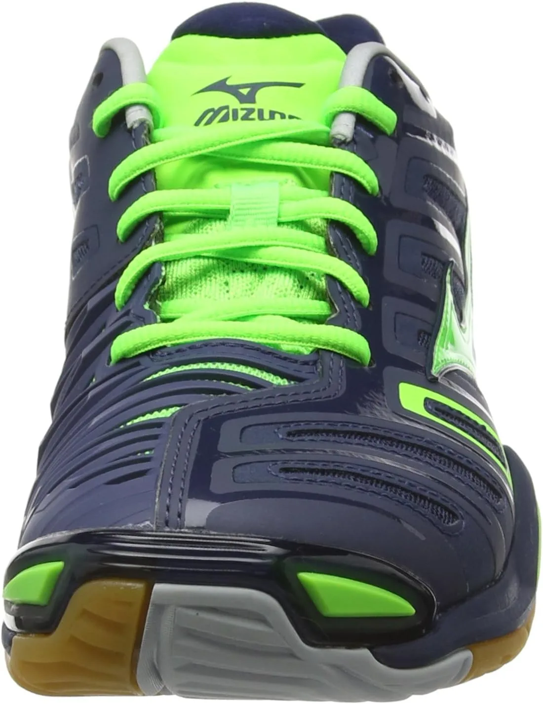 Мужские домашние кроссовки Mizuno Wave Stealth 4, синий/синий/зеленый — фото 2
