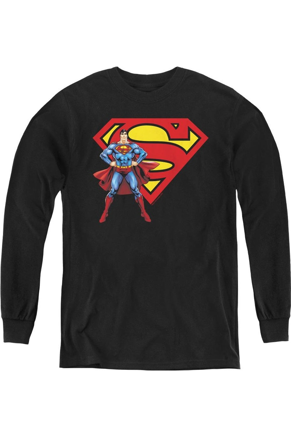 

Футболка с длинным рукавом для подростков Superman с логотипом Gildan, черный