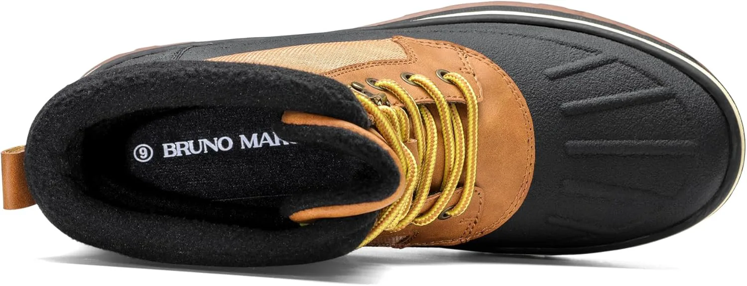 

Мужские утепленные водонепроницаемые зимние ботинки Bruno Marc с теплой меховой подкладкой для улицы, коричневый/желтый