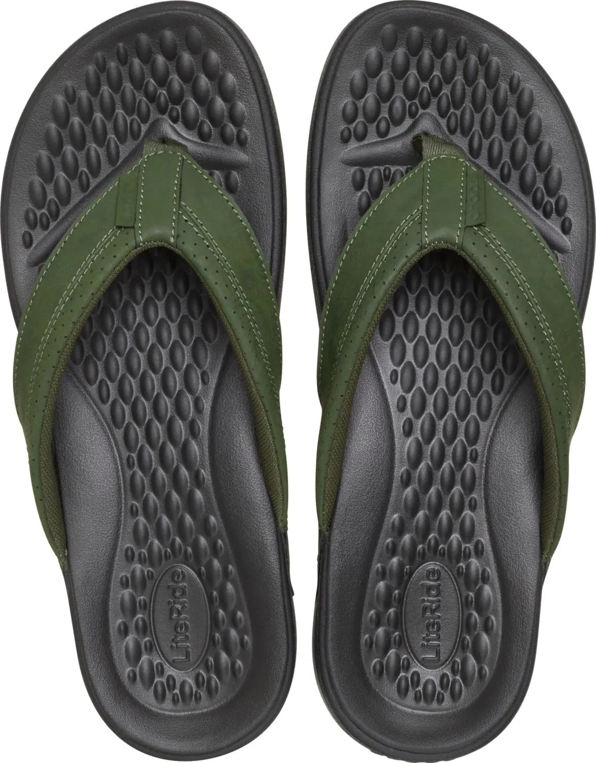 Мужские шлепанцы Crocs Yukon Surf, Army Green Black — фото 3