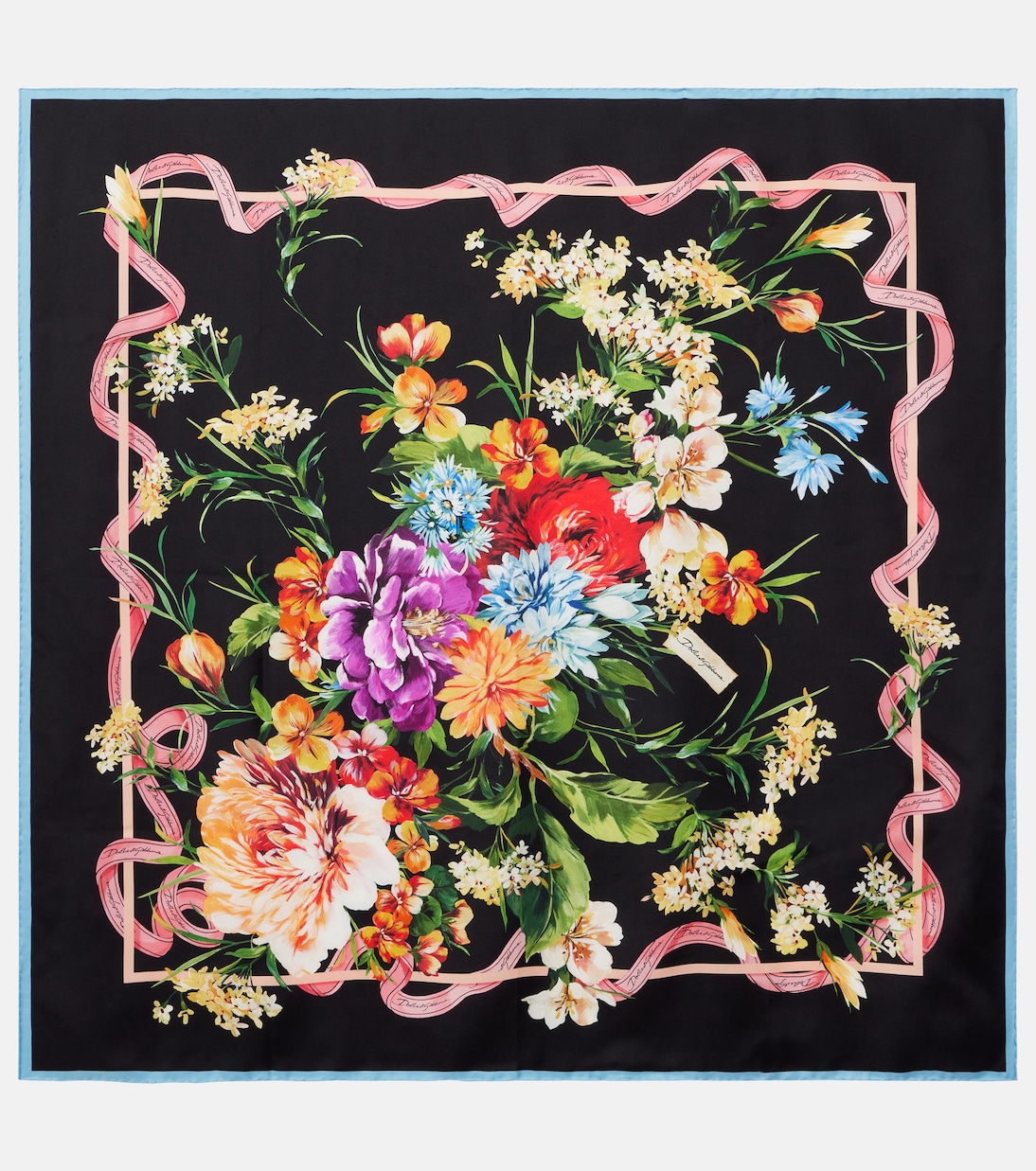 

Шелковый твиловый шарф с цветочным принтом Dolce&Gabbana, B.Fiori Cret.B/Rosa