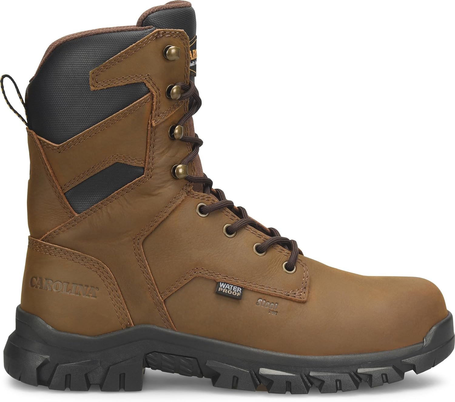 Мужские ботинки Carolina Boots Gruntz с водонепроницаемым стальным носком, размер 8, прочная кожа, противоскользящая подошва, идеально подходят для строительства, коричневый — фото 3