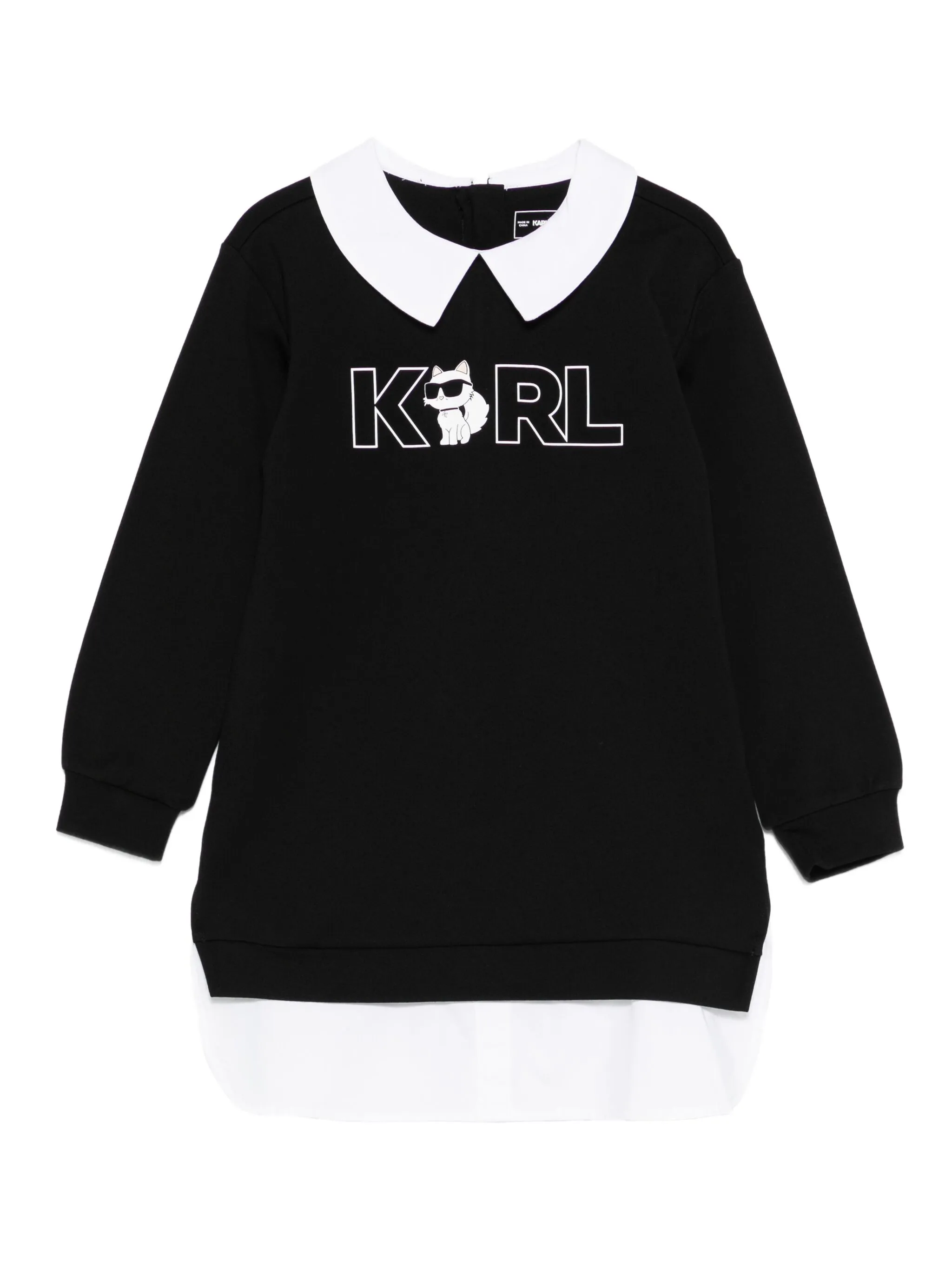 

Платье с вышитым логотипом Karl Lagerfeld Kids, черный