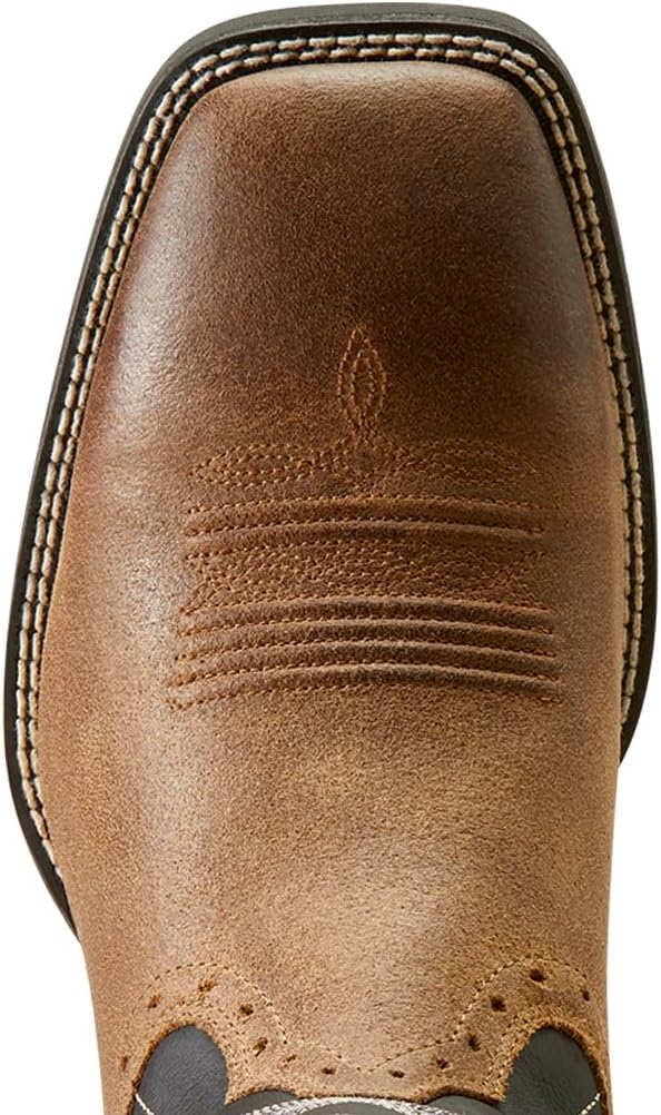 Мужские сапоги Ariat Arena Rebound Western с широким квадратным носком из кожи, черный/коричневый — фото 4