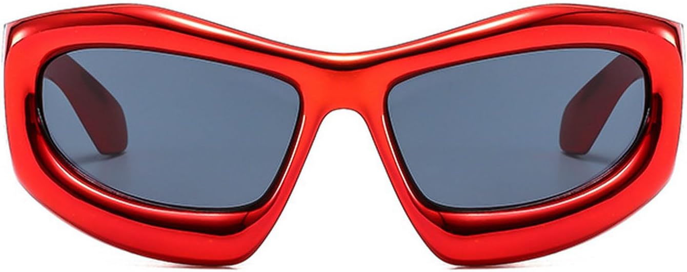 

Laureles — большие женские солнцезащитные очки в стиле Y2K, сине-красные солнцезащитные очки «Кошка», мужские винтажные солнцезащитные очки в стиле панк для вождения, Red Grey