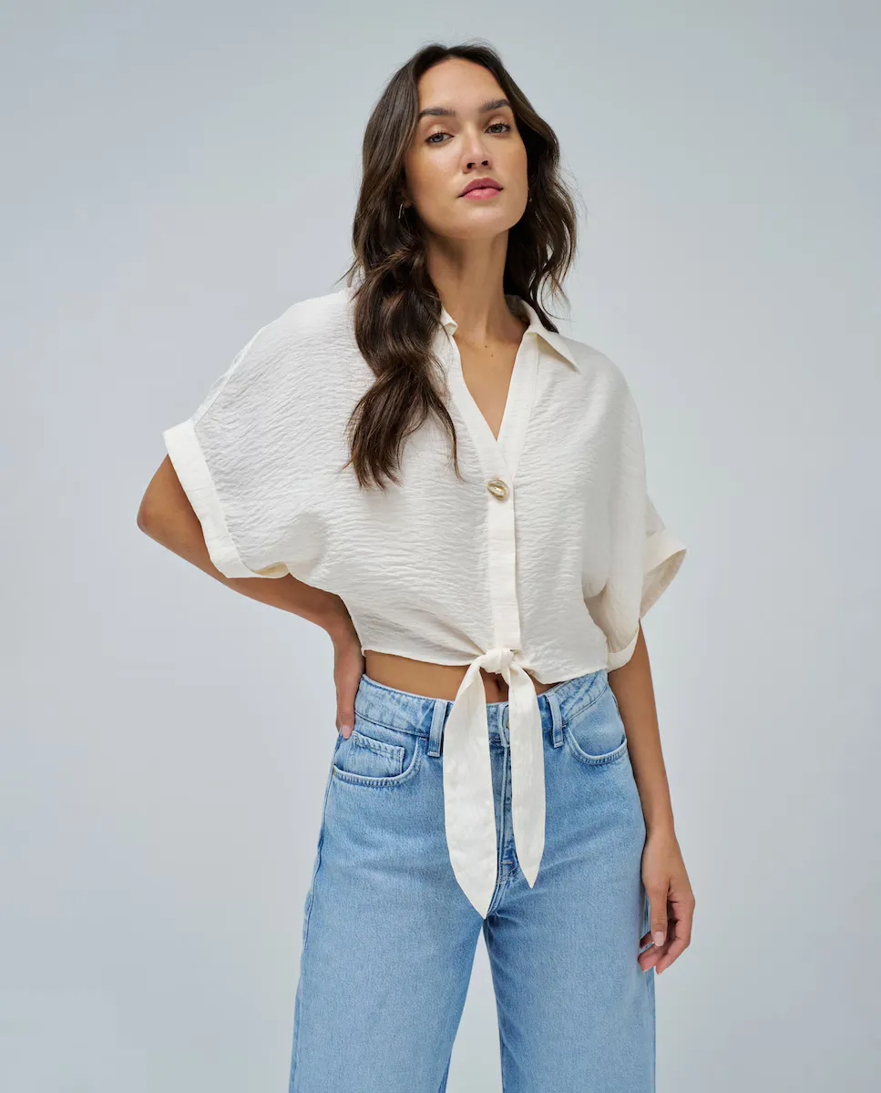 

Женская рубашка с бантом на подоле Salsa Jeans, естественный