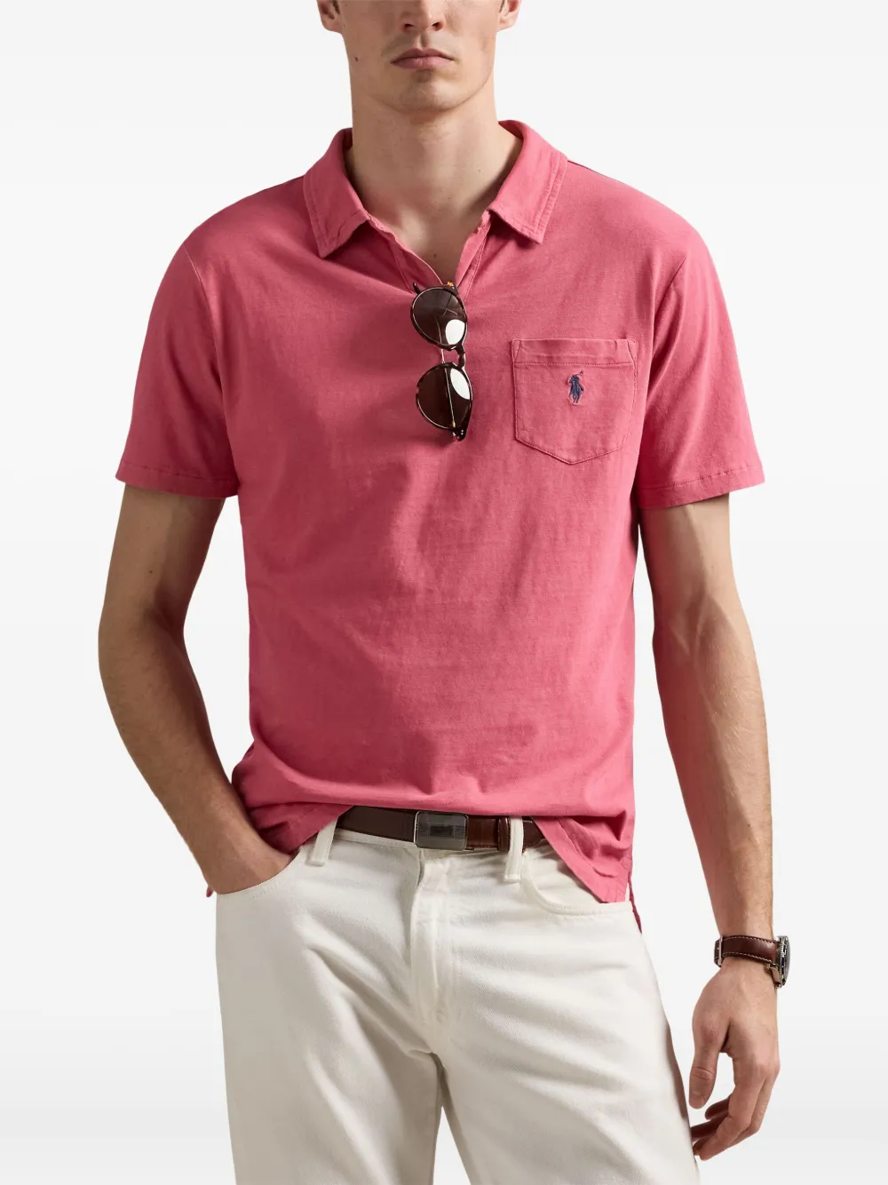 Рубашка поло с вышивкой Polo Pony POLO RALPH LAUREN, розовый — фото 3