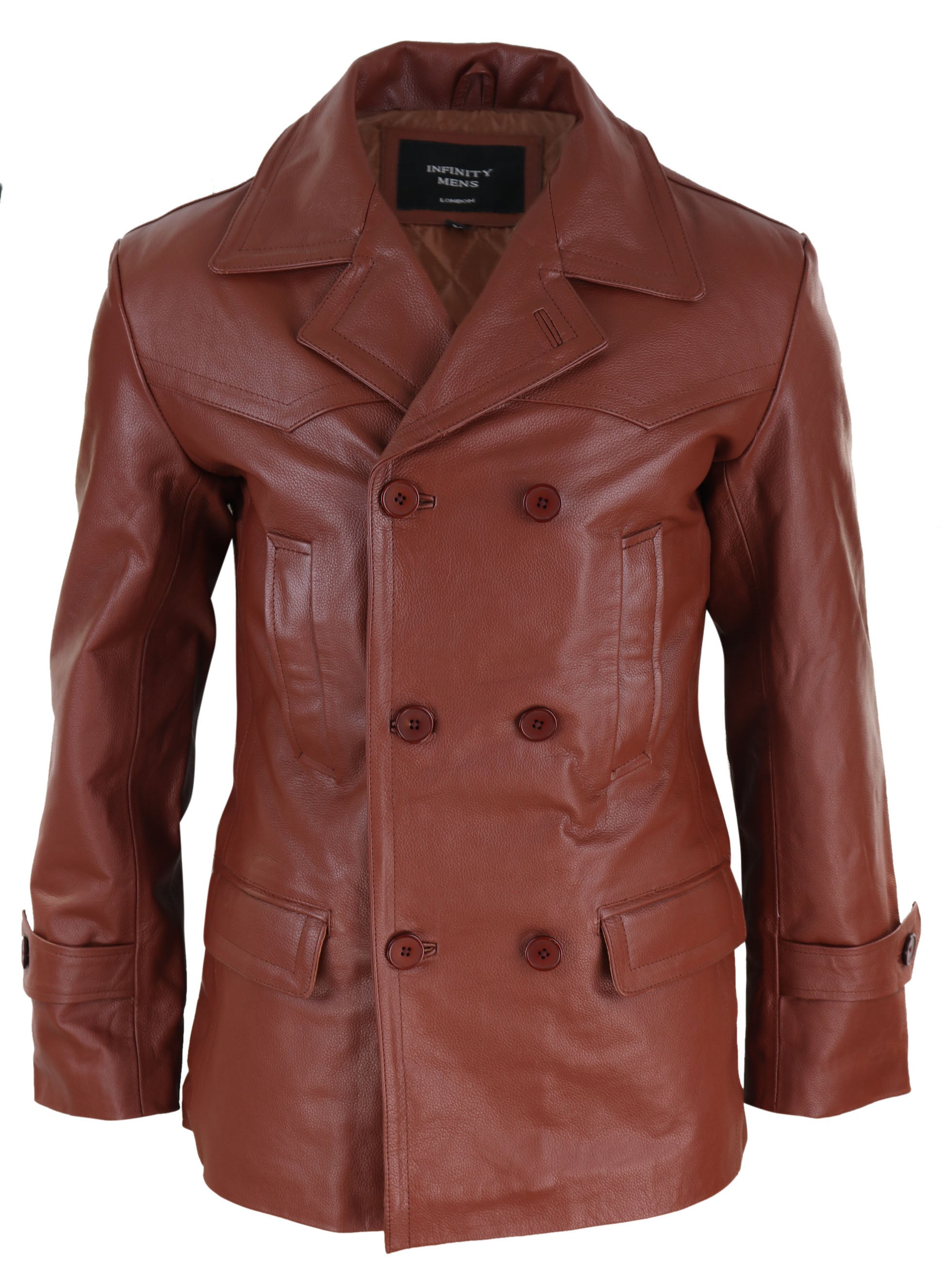 

Двубортная кожаная куртка Кригсмарине 3/4 TruClothing, цвет cognac
