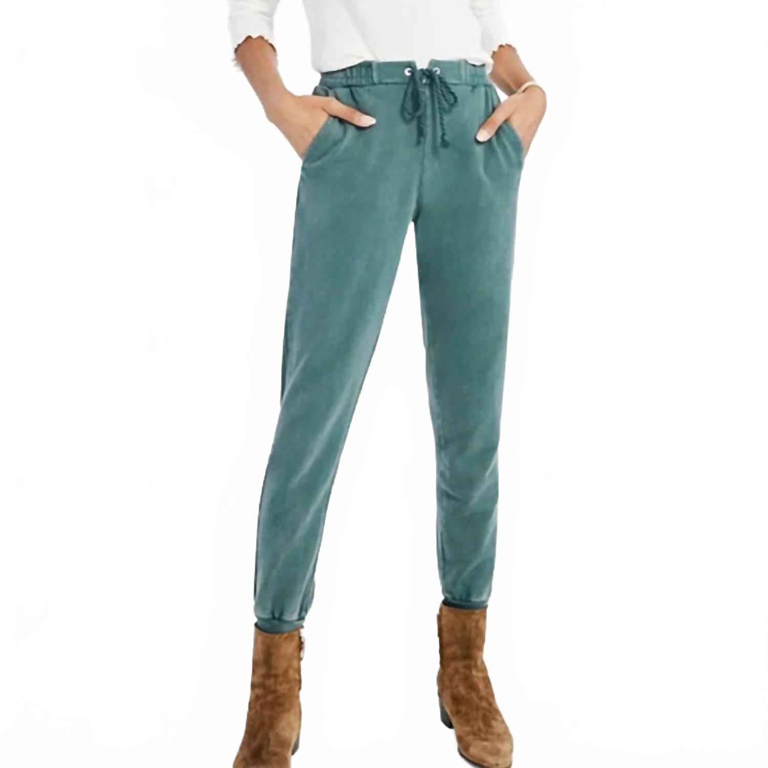 

SOMETHING NAVY Спортивные брюки с завязками на талии, темно-зеленого цвета