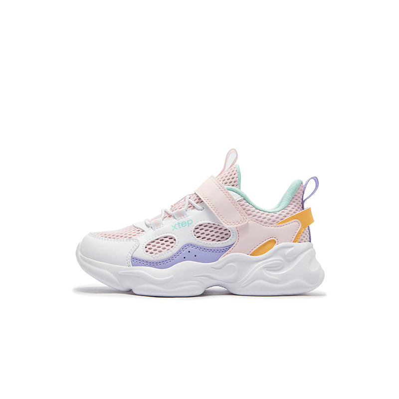 

Нескользящие износостойкие низкие повседневные кроссовки для детей XTEP, розовый/белый