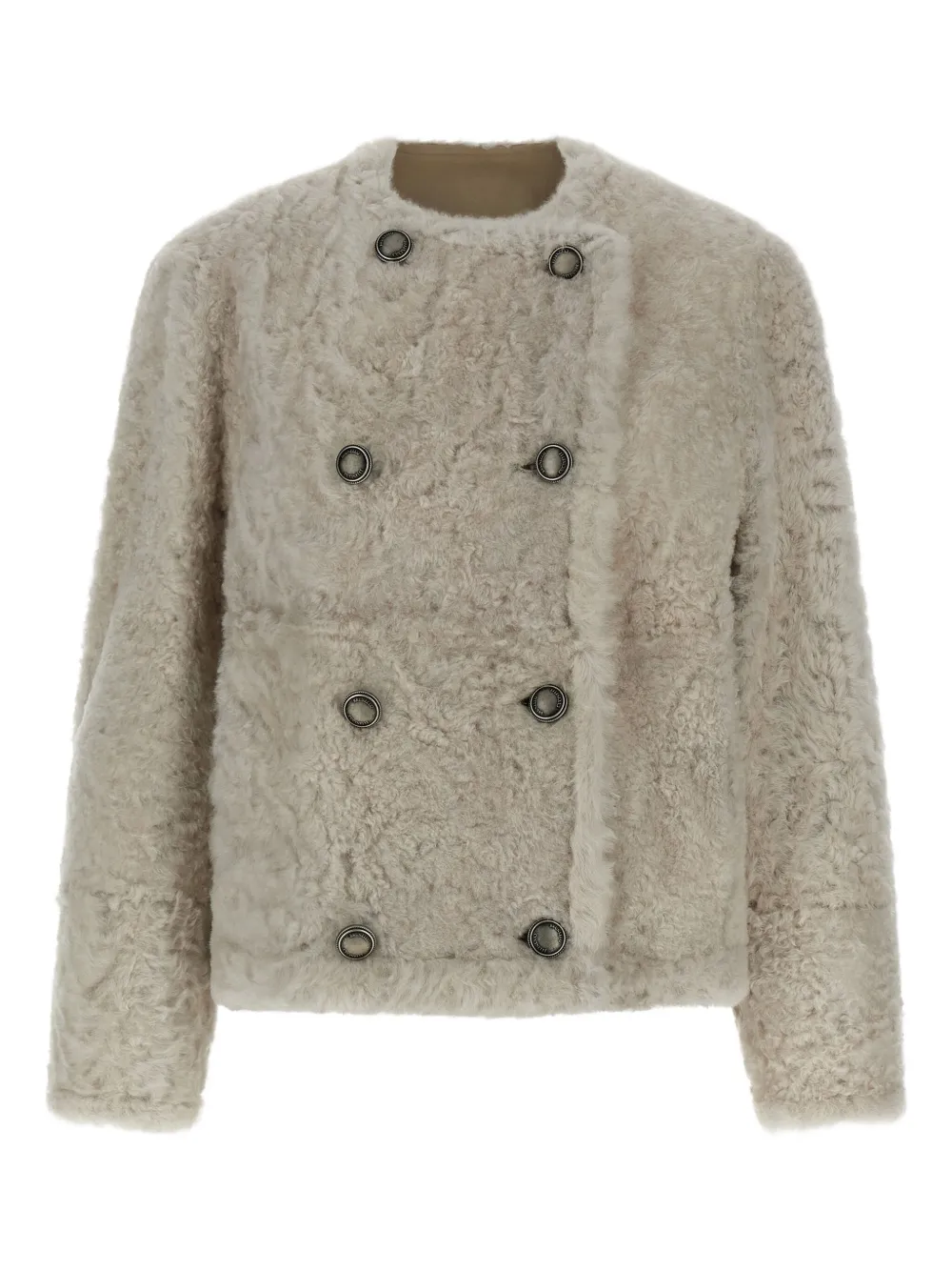 

Двусторонняя куртка из овчины Brunello Cucinelli, нейтральный
