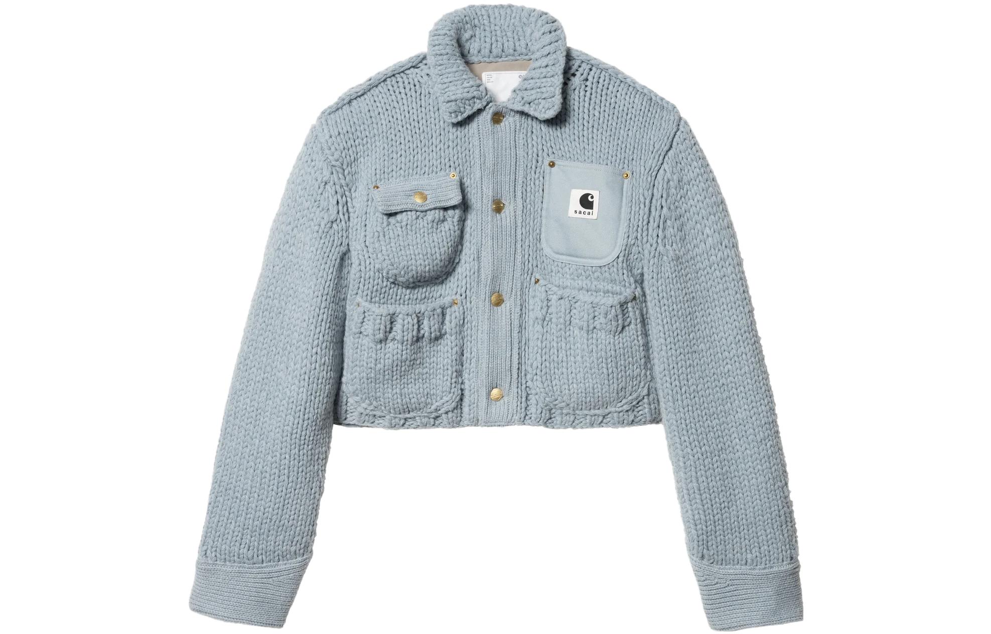 

X Carrel Wip Женская Вязаная Куртка Michigan Светло-Голубая Sacai
