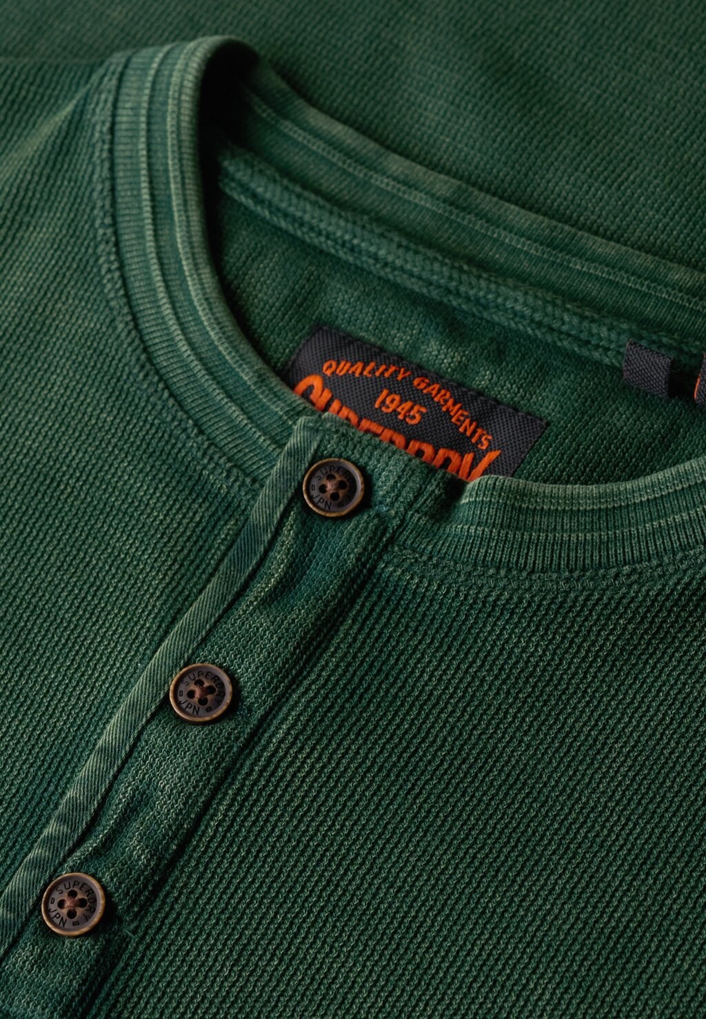 Топ с длинными рукавами VINTAGE TEXTURED GRANDAD Superdry, зеленый — фото 2