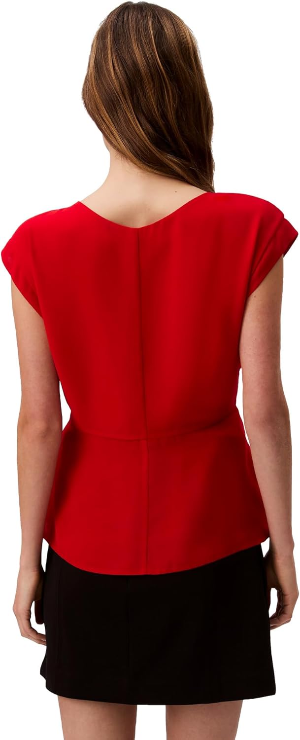 

Женская шифоновая блузка с перекрученным передом от Calvin Klein Jeans, Goji Berry