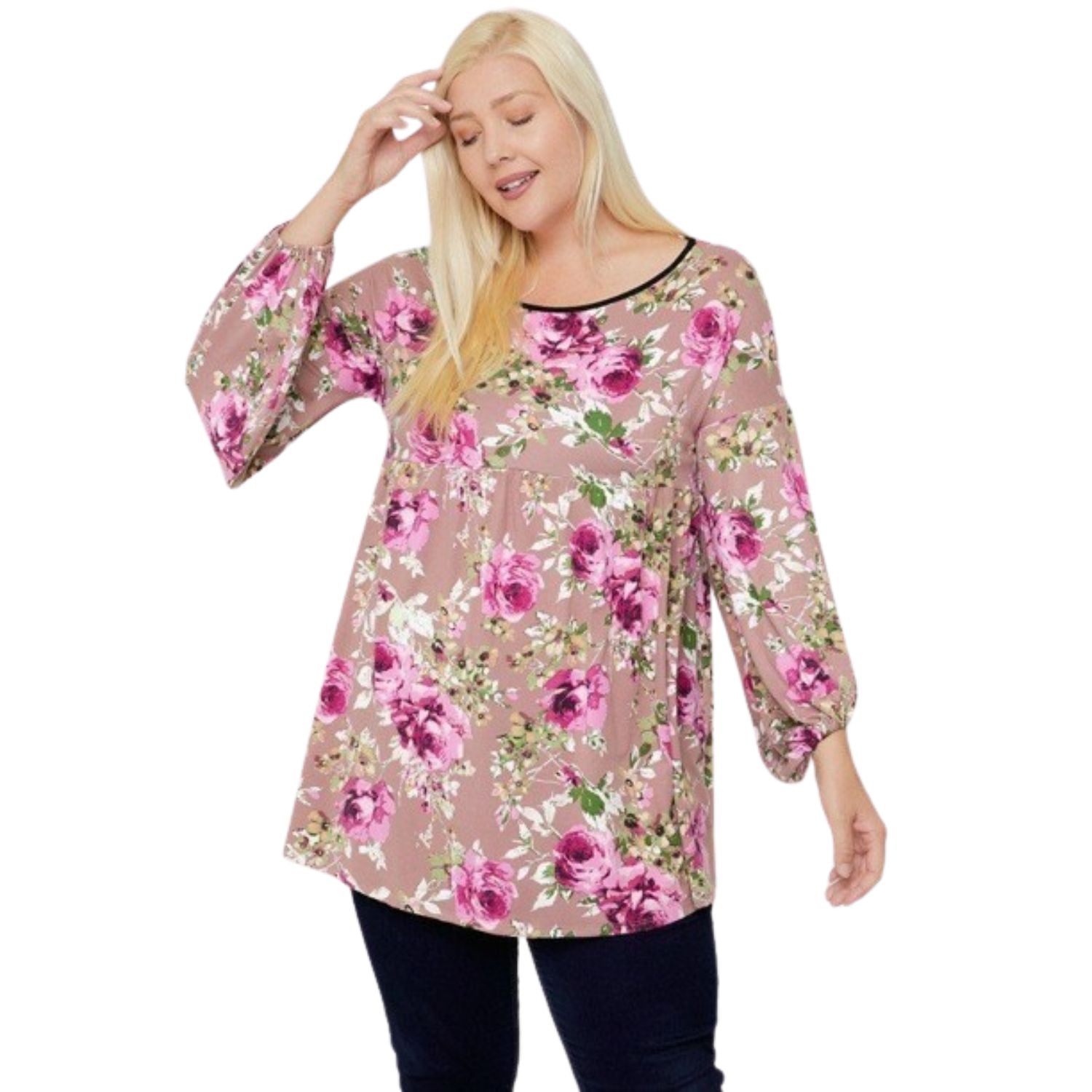 

Туника с цветочным принтом и рукавами-фонариками Truedames, Pink/Floral, Розовый, Туника с цветочным принтом и рукавами-фонариками Truedames, Pink/Floral