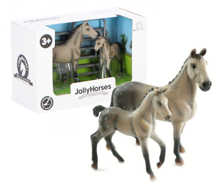 

Комплект JOLLY HORSES Quarter Horse Set Серая лошадь с жеребенком и забором Серый PIROX JHPV6 Inna marka
