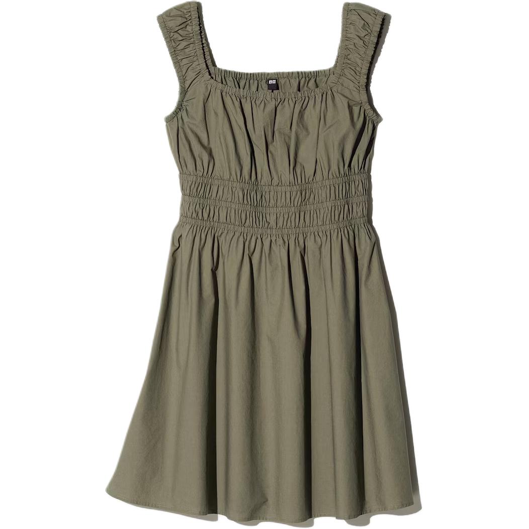 

UNIQLO Женское платье без рукавов оливкового цвета