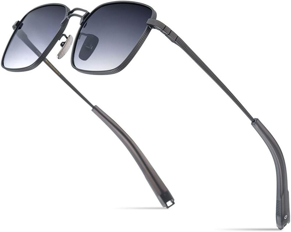 

Мужские солнцезащитные очки из титана, квадратной формы, ультралегкие, для активного отдыха и путешествий, с защитой от УФ-излучения, модель 2025 года PRSTNN, Grey Gradient