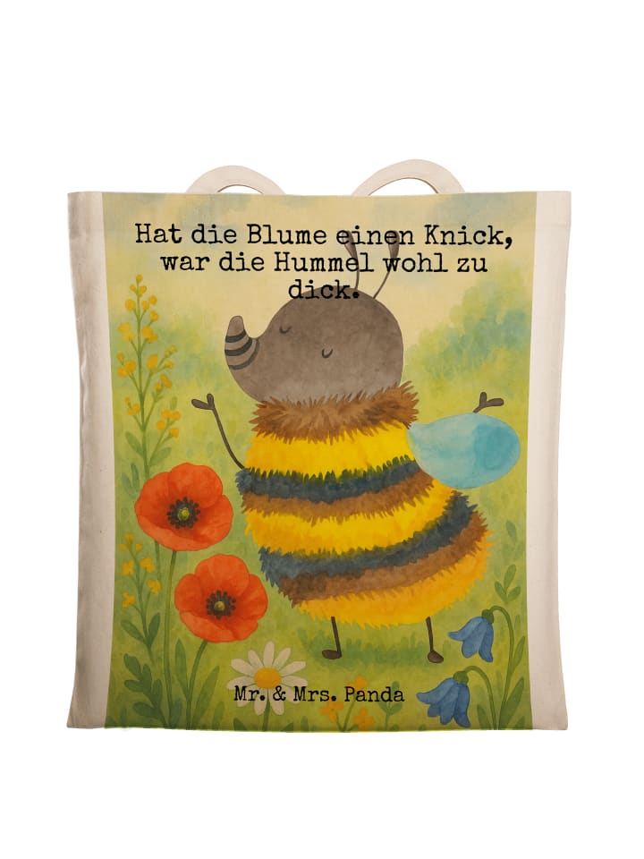 

Mr. & Mrs. Panda Сумка для покупок Hummel, пушистый дизайн, с надписью, белого цвета