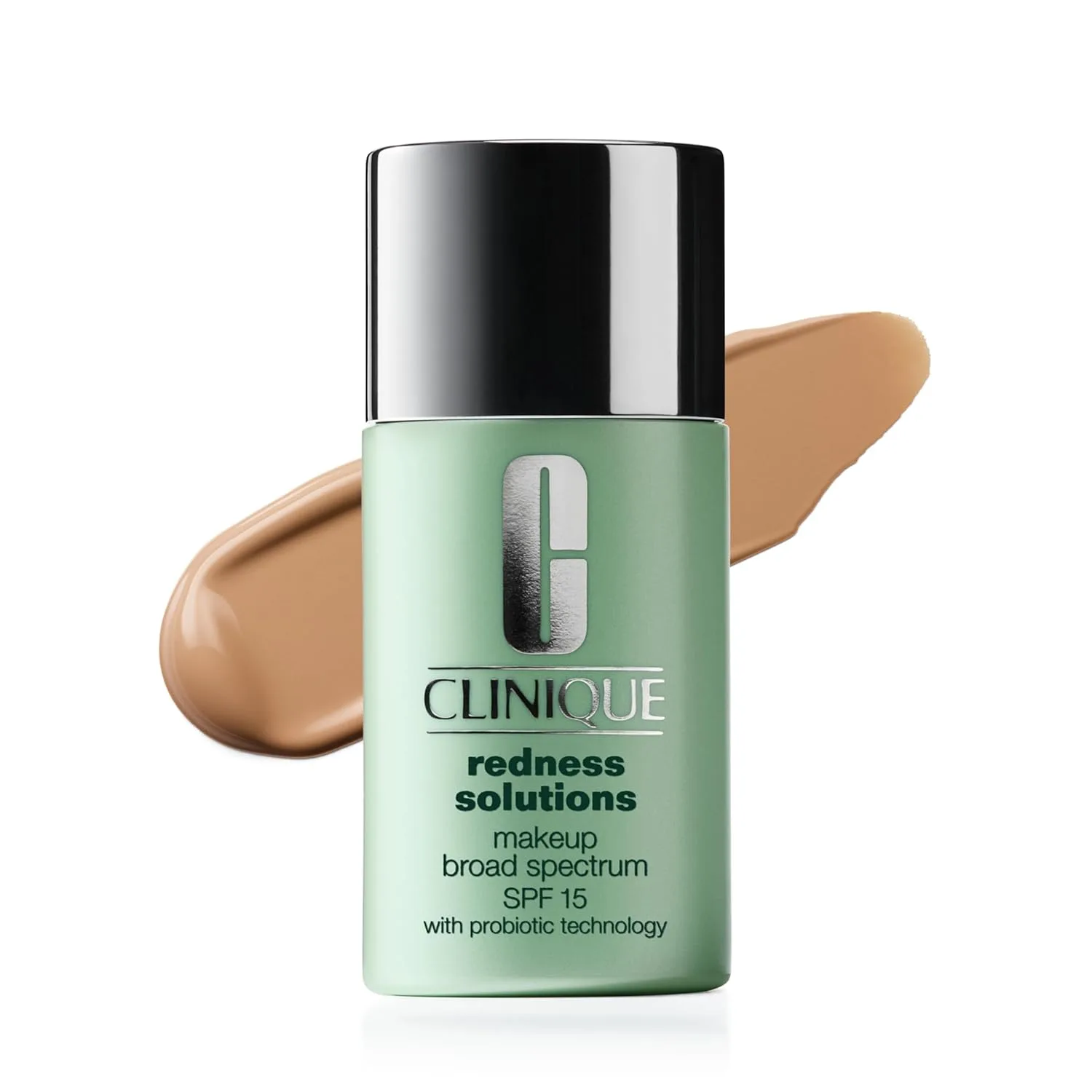 Жидкая тональная основа Clinique Redness Solutions с широким спектром защиты SPF 15 и пробиотической технологией для кожи, склонной к покраснению | Среднее покрытие + естественный финиш, AF Calming Vanilla - moderately fair, cool-neutral underto...