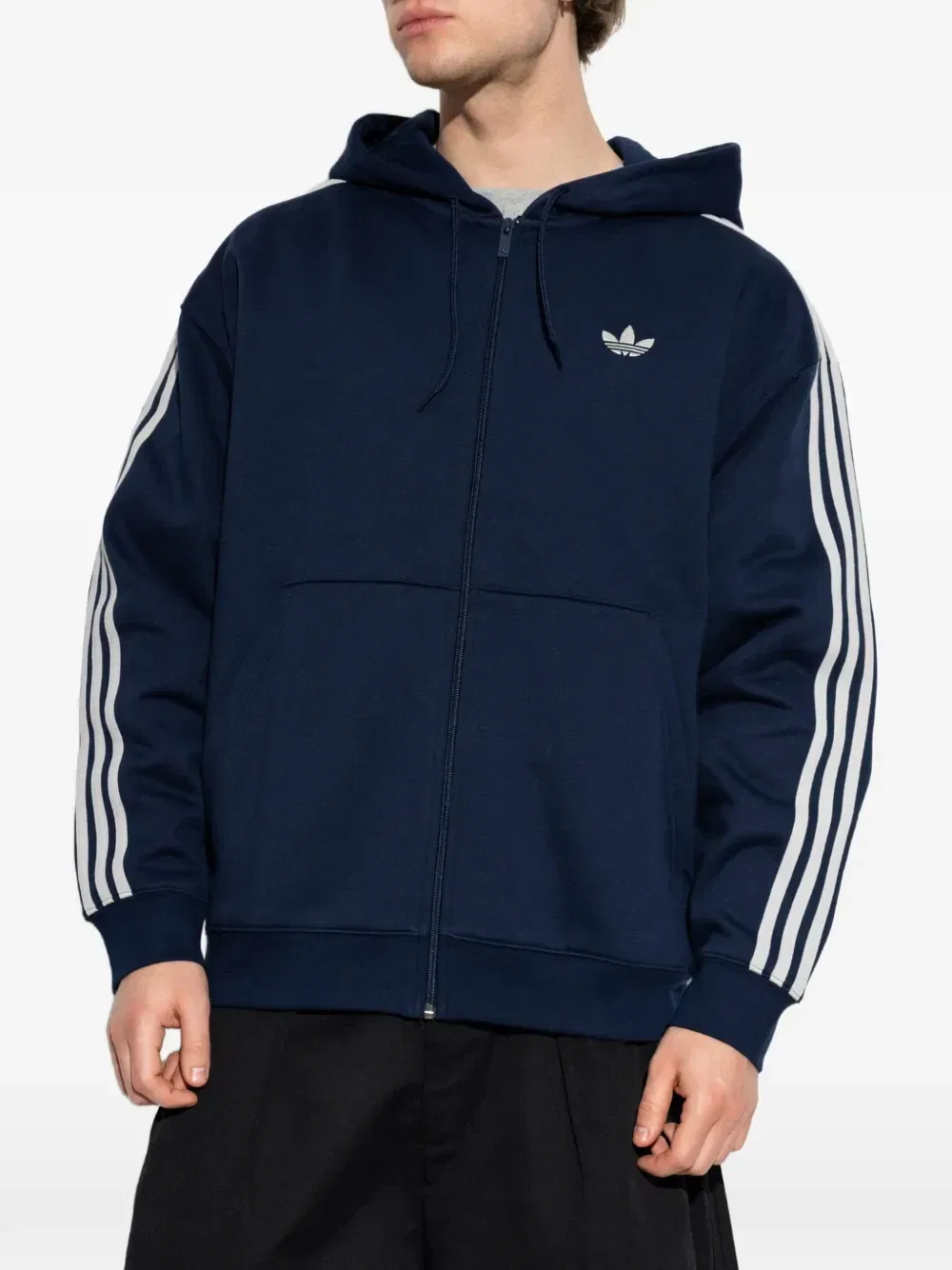 Худи с вышитым логотипом Adidas, синий — фото 3