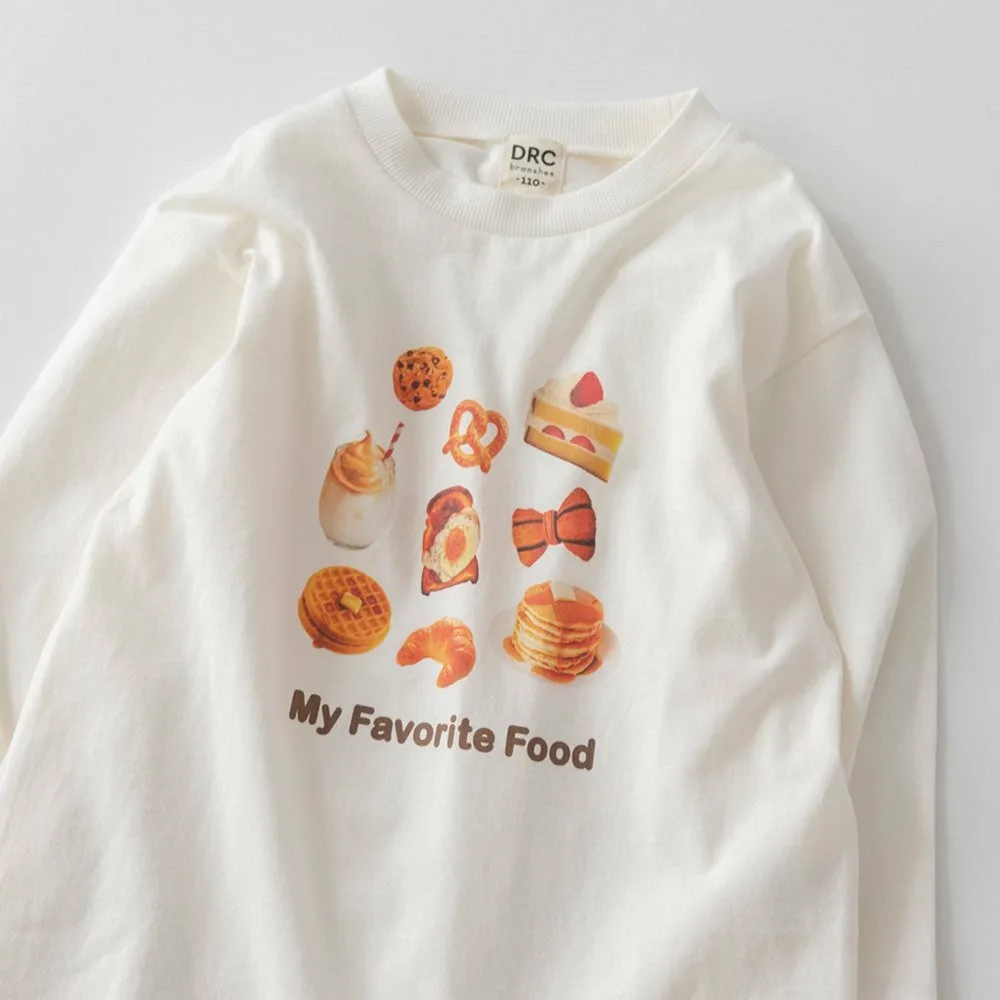 Футболка с длинными рукавами с различными графическими принтами Branshes, 94: Off-white_Favorite food — фото 2