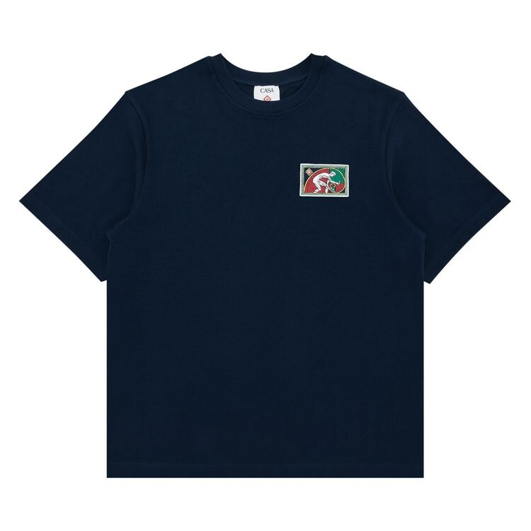 

Футболка Casablanca Fibonacci Patch Oversized T-Shirt Navy, синий