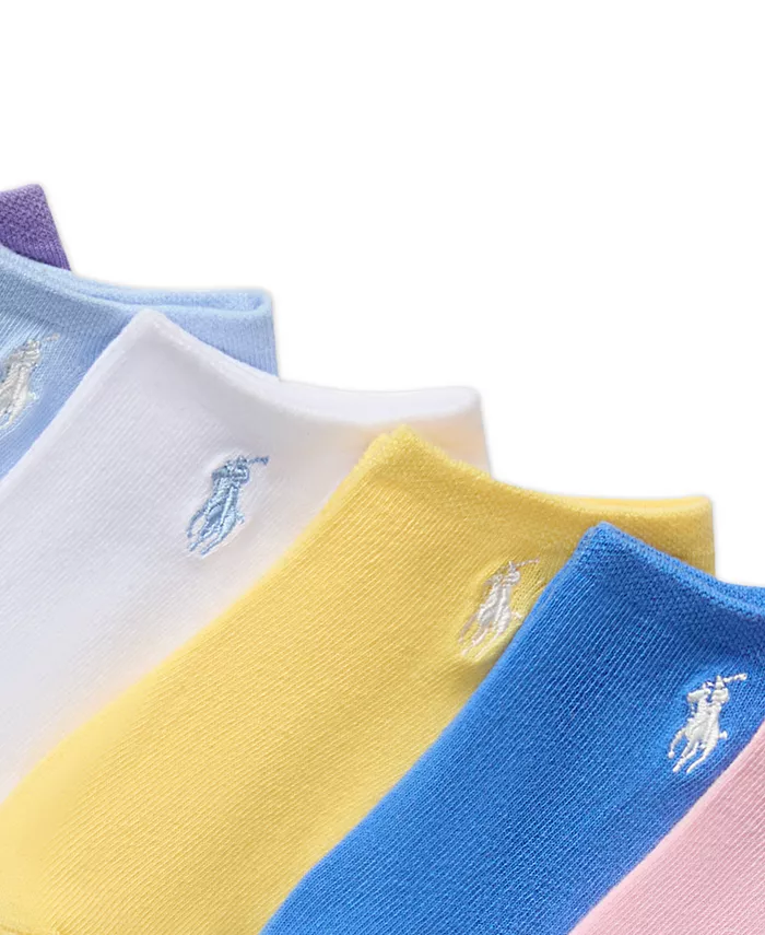 Классические низкие однотонные носки для девочек Little & Big Girls, набор из 6 пар Polo Ralph Lauren, мультиколор — фото 2