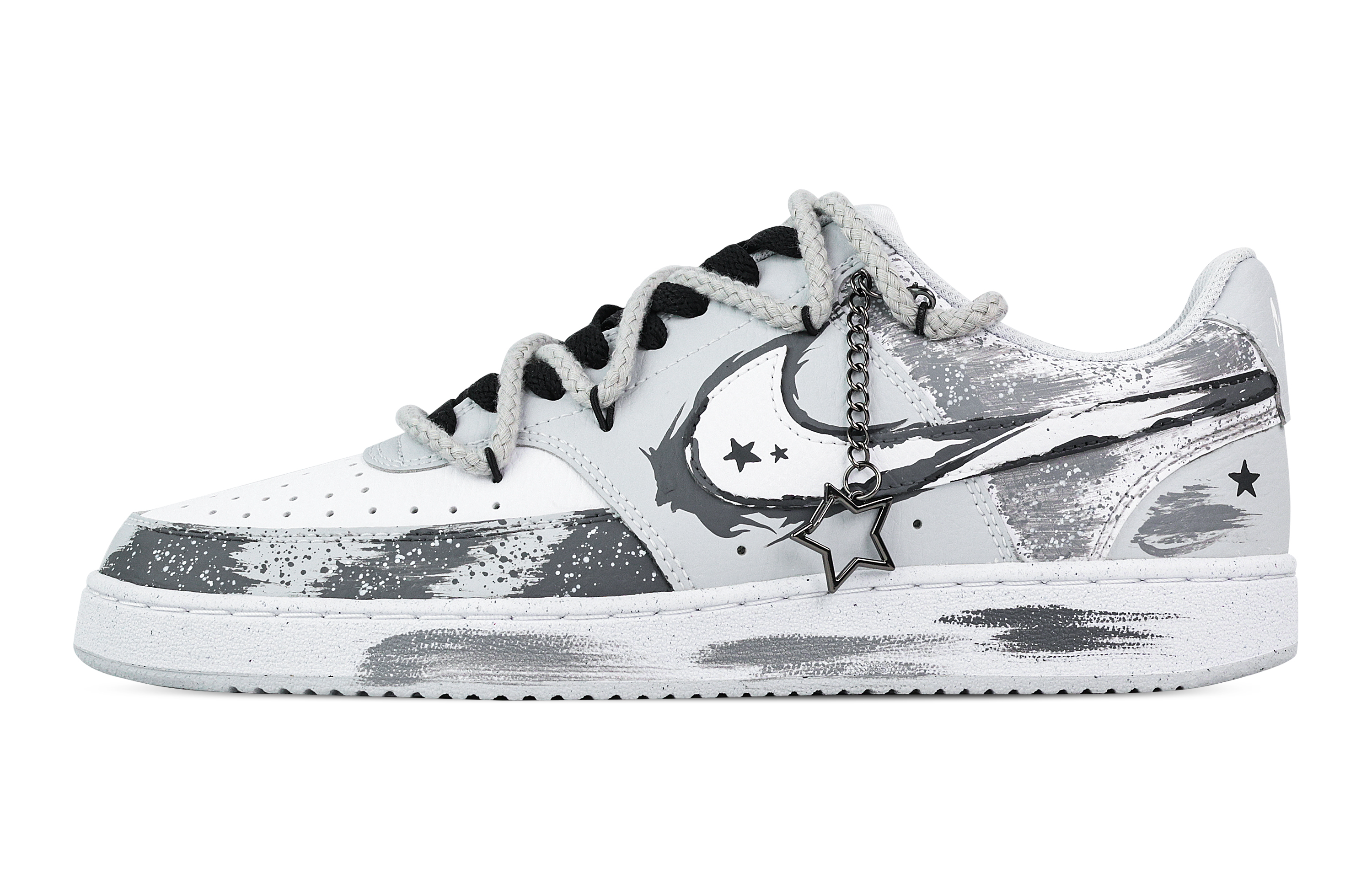 

Nike Кроссовки Court Vision Hidden Ink и Deep Ink, износостойкие, низкие, для скейтбординга, мужские, белые, серые