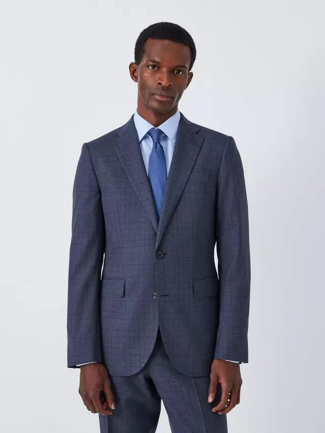 

Куртка John Lewis Culford Regular Fit Check Wool Suit, темно-синий