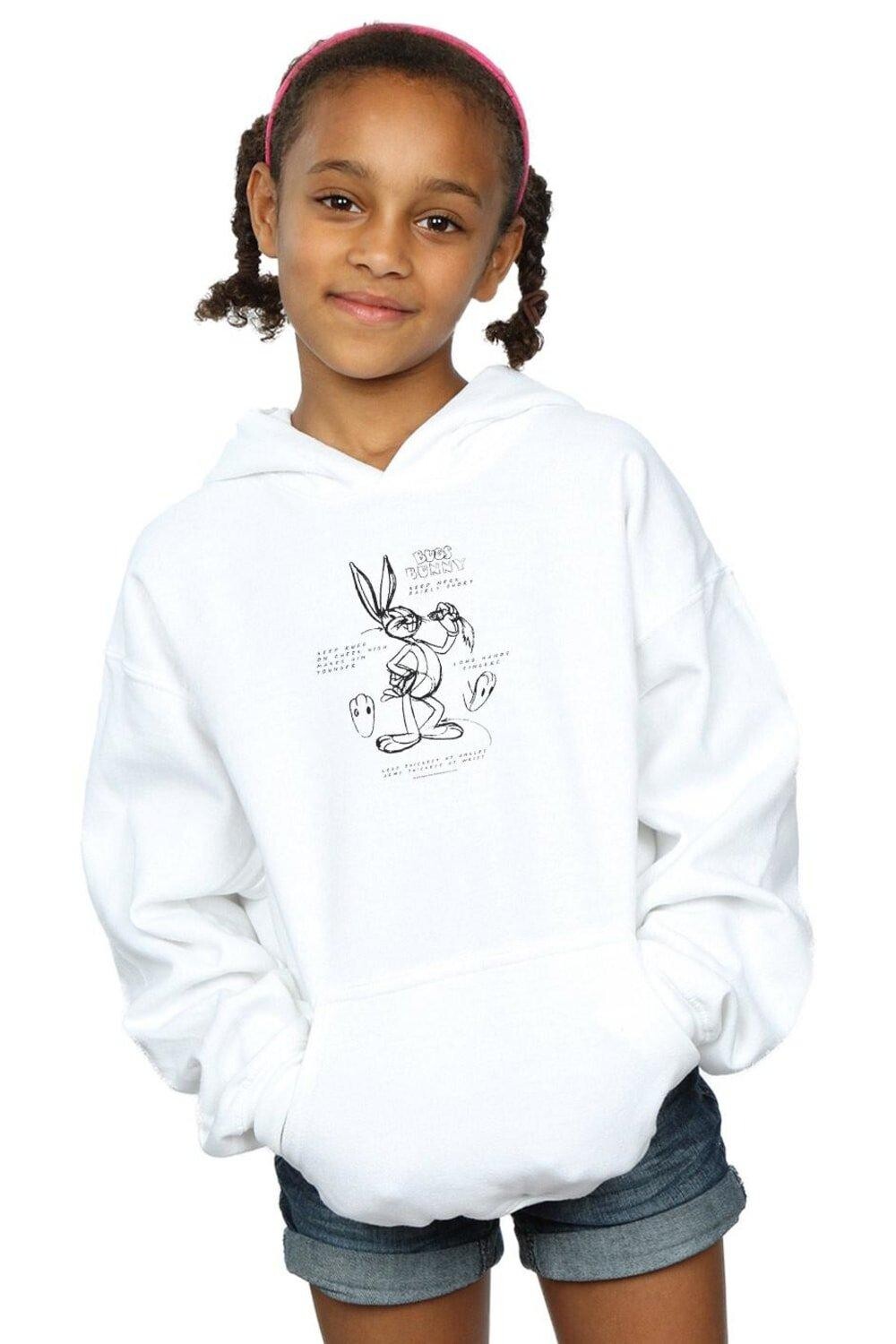 

Толстовка с инструкциями по рисованию Bugs Bunny Looney Tunes, белый