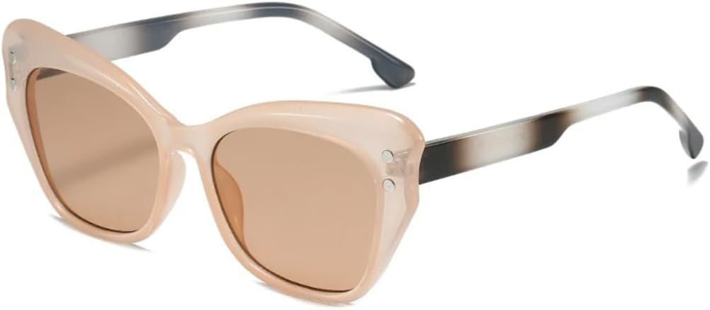 

Большие солнцезащитные очки «кошачий глаз» для женщин, модные, яркие, с защитой от УФ-излучения UV400, ретро, ​​для мужчин, трендовые, с заклепками HHZZYVY, Champagne Champagne