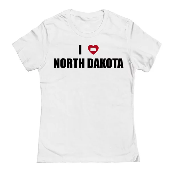 

Футболка Junior'S i Heart North Dakota с графическим принтом Unbranded, белый