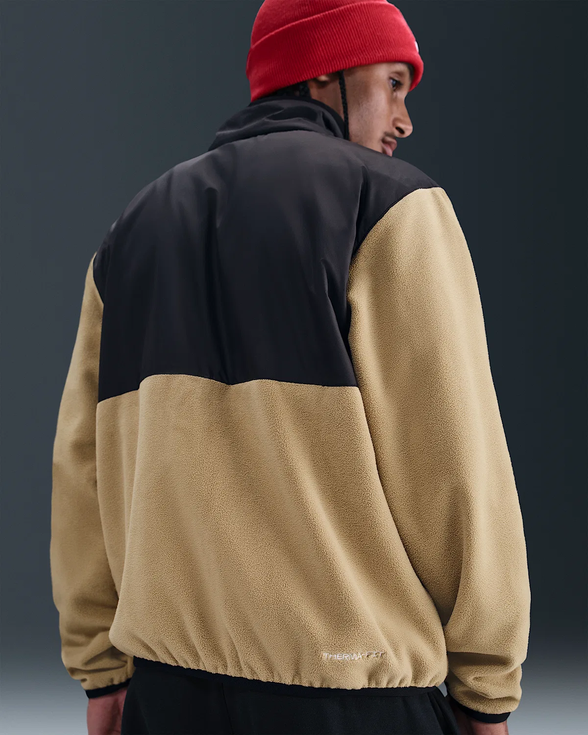 Мужская зимняя куртка на молнии Nike Sportswear Club, Parachute Beige/Black/White — фото 2