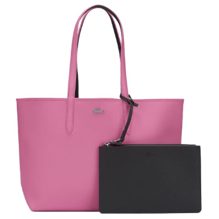 

LACOSTE ПВХ хозяйственная сумка, Pink & Dark Coffee