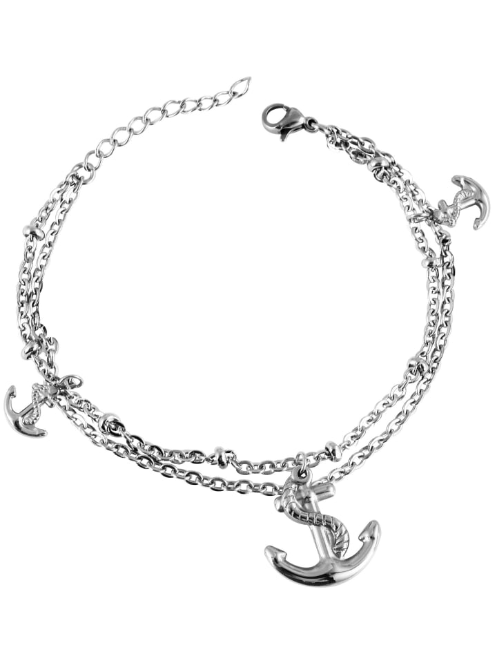 

Adeliás Женский браслет из нержавеющей стали, 17 см, серебристый