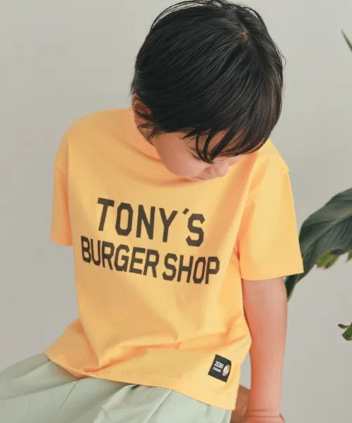 Детская футболка ZERO standerd TONY'S BURGER SHOP жёлтая