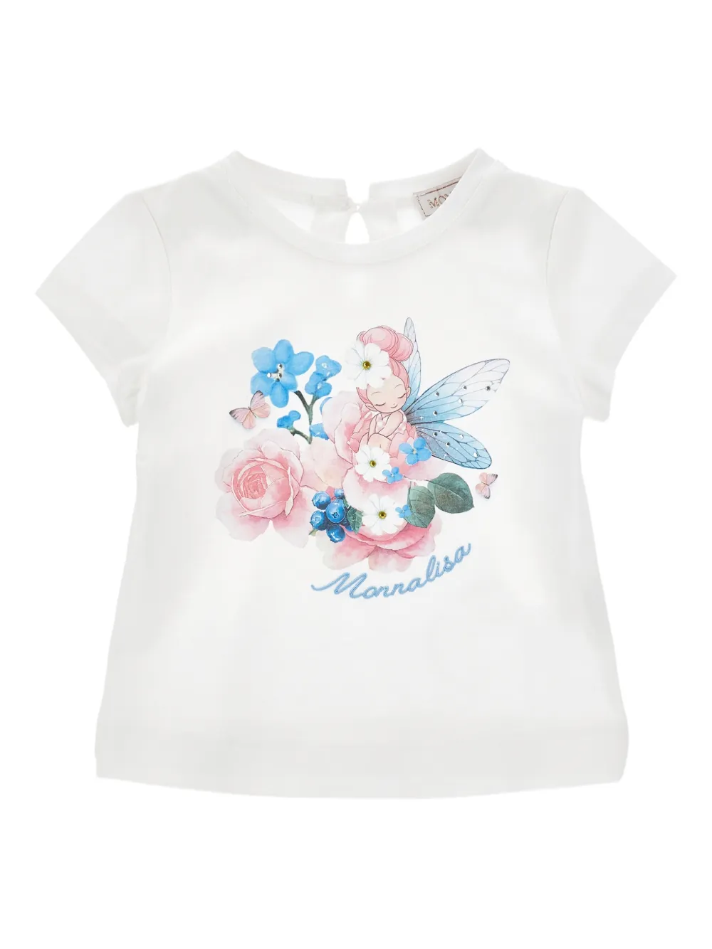 

Футболка с цветочным принтом Monnalisa, белый