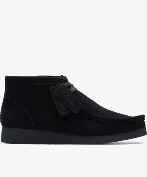 Мужские замшевые ботинки Clarks WallabeeEVO Bt чёрные — фото 2