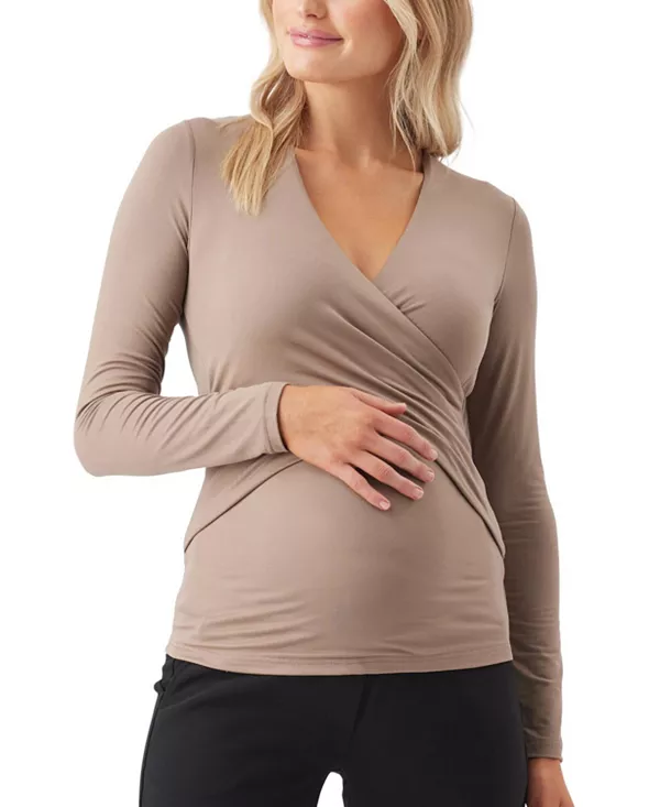 

Роскошный вязаный топ для кормящих мам Luxy knit embrace Ripe Maternity, коричневый