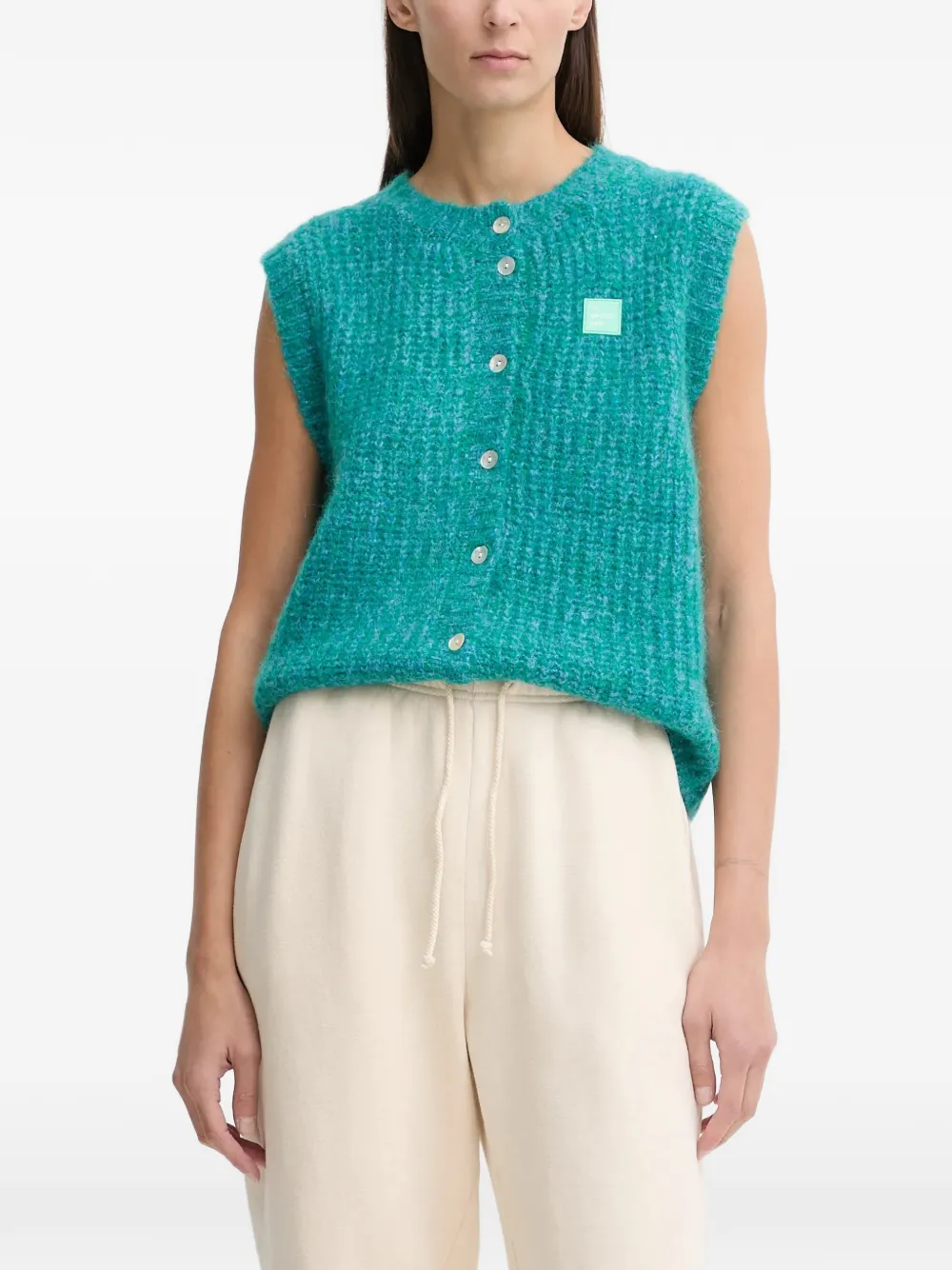 

Кардиган с нашивкой на пуговицах East American Vintage, синий