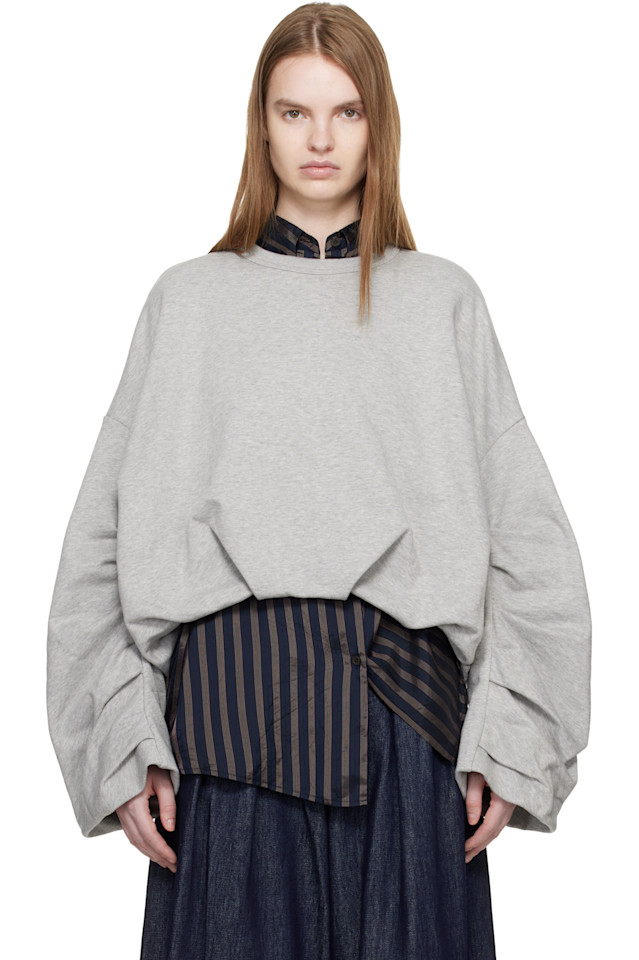 

Dries Van Noten Серая драпированная толстовка