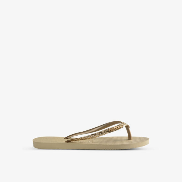 Тонкие резиновые шлепанцы с блестками II Havaianas, серый