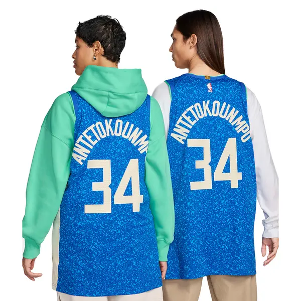 Майка Nike Dri-FIT ADV NBA Authentic Jersey 2023/24 City Edition 'Milwaukee Bucks Giannis Antetokounmpo', синий — фото 2