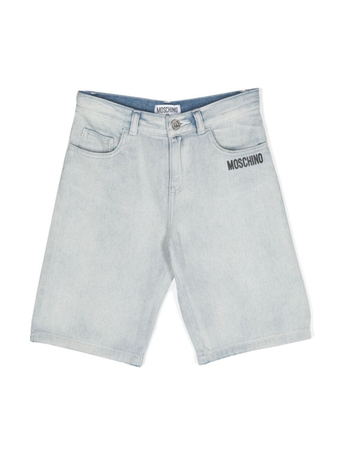

Moschino Kids джинсовые шорты с логотипом, синий
